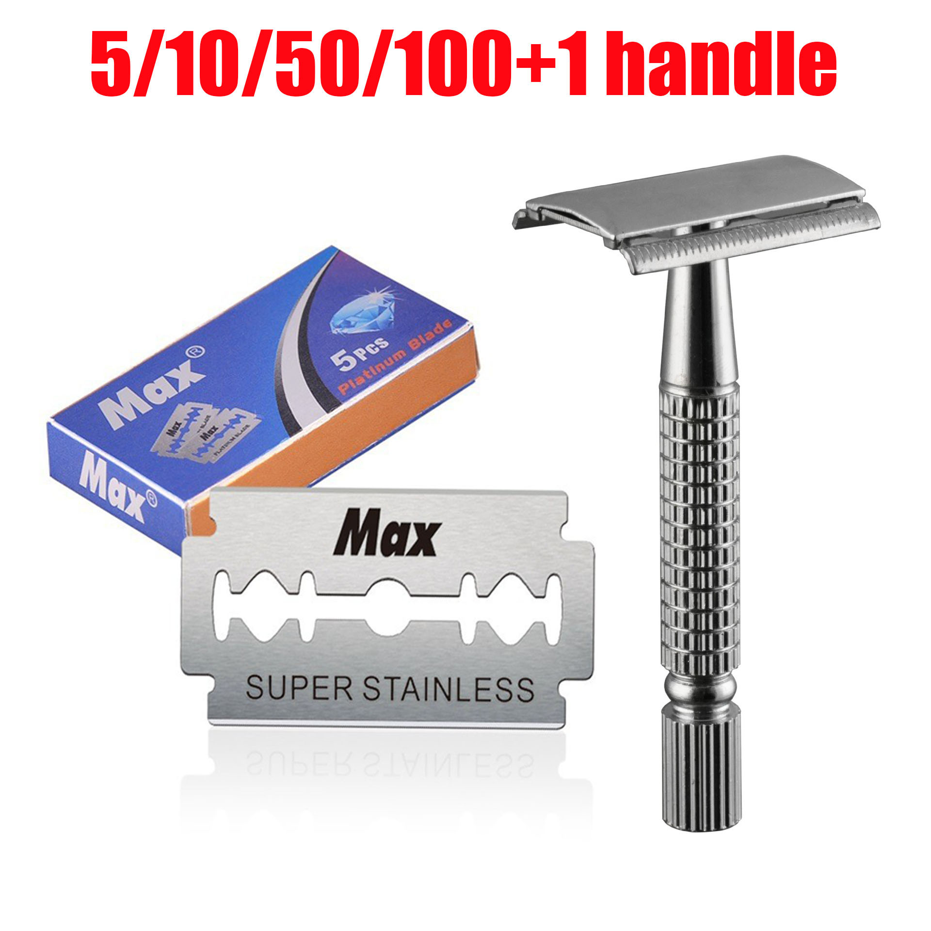 Straight Razor Safety - 1 шт. бритва + 5/10/50/100 шт.