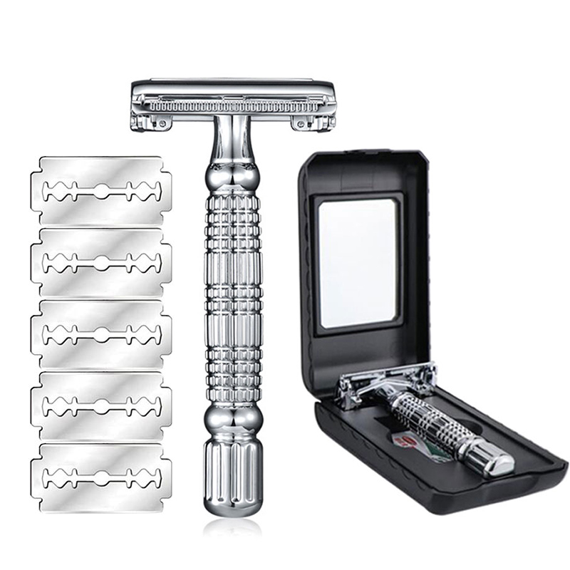 Straight Razor Safety - Безопасная бритва-бабочка с двойным лезвием, бритва